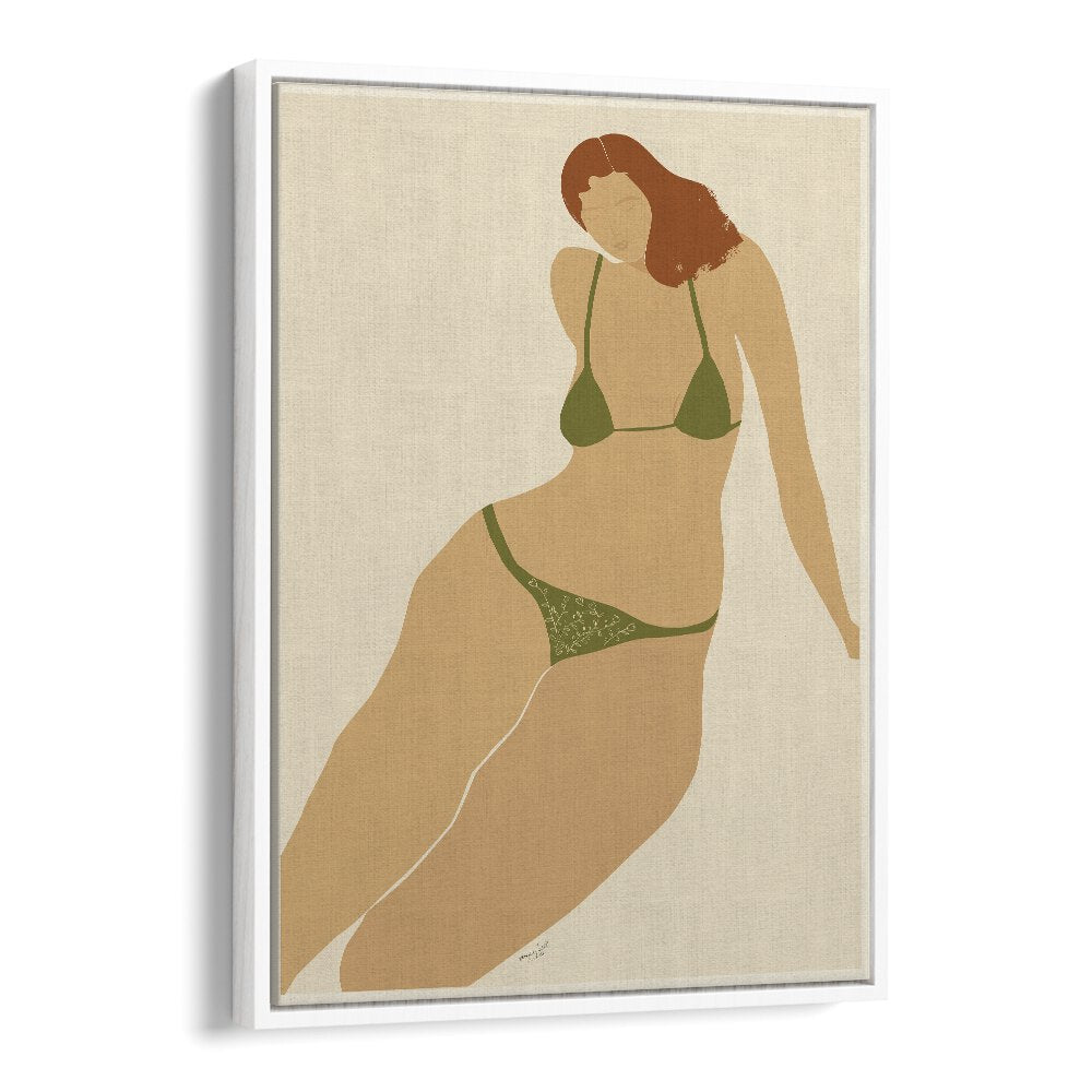 Lady Seashore By Andi Bell Beach Prints in White Floater Frame