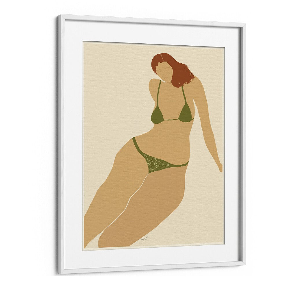 Lady Seashore By Andi Bell Beach Prints in White Frame With Mount