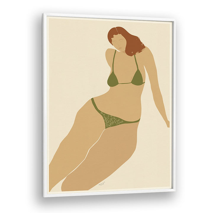 Lady Seashore By Andi Bell Beach Prints in White Plain Frame