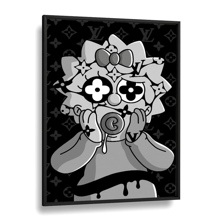 Lady Simpson X LV Comic Wall Art Comic Posters in Black Plain Frame