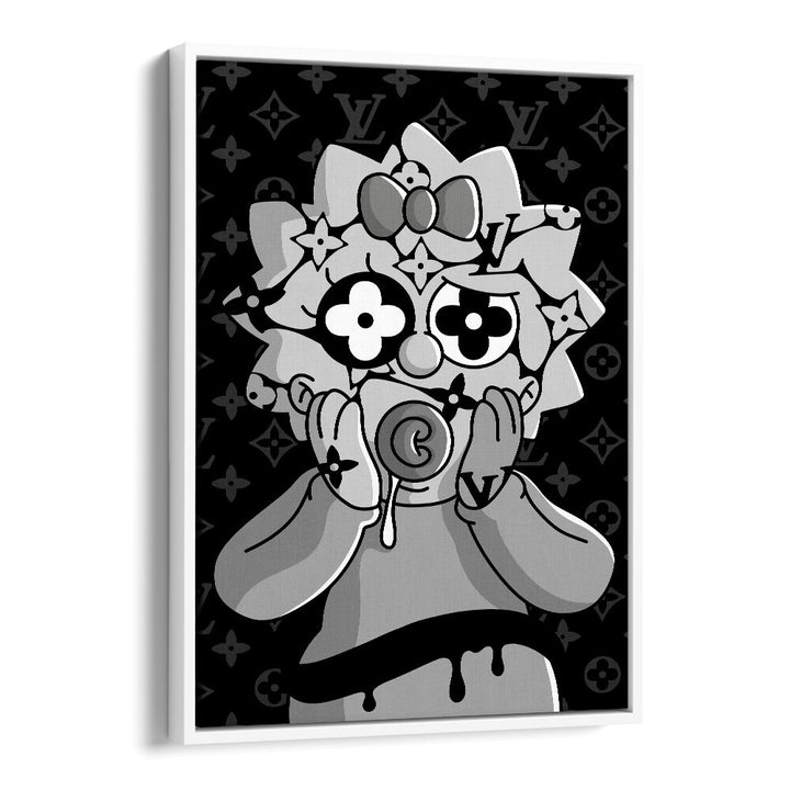 Lady Simpson X LV Comic Wall Art Comic Posters in White Floater Frame