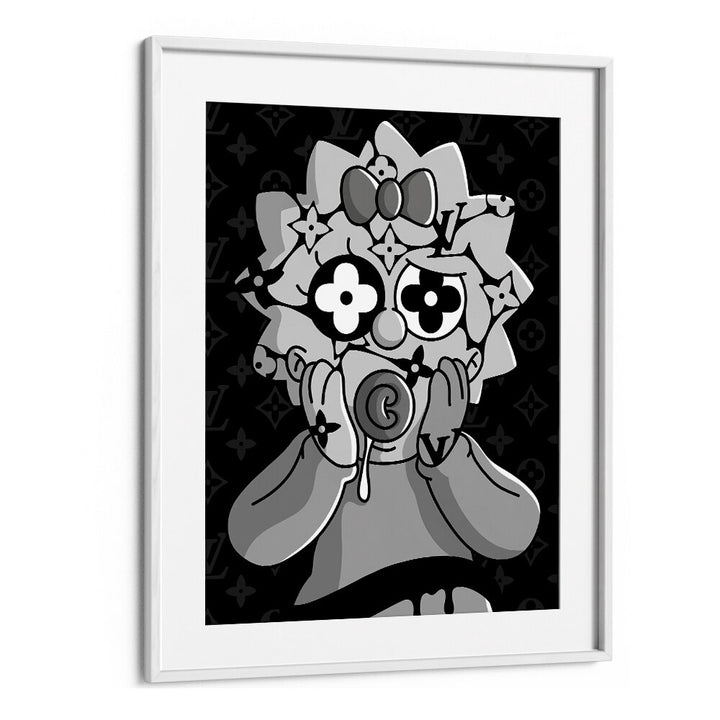 Lady Simpson X LV Comic Wall Art Comic Posters in White Frame With Mount