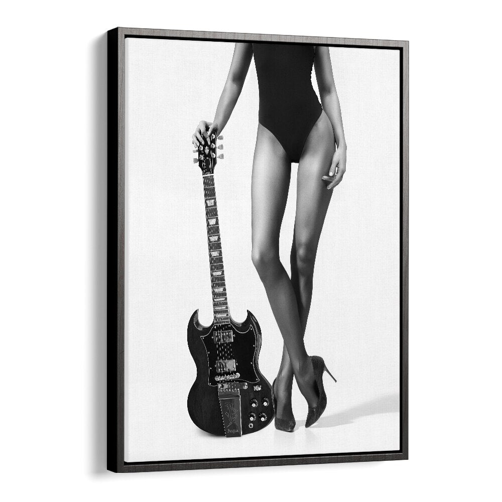 Lady With the Gibson by David Drake Fine Art Photography Fashion Photography in Black Floater Frame