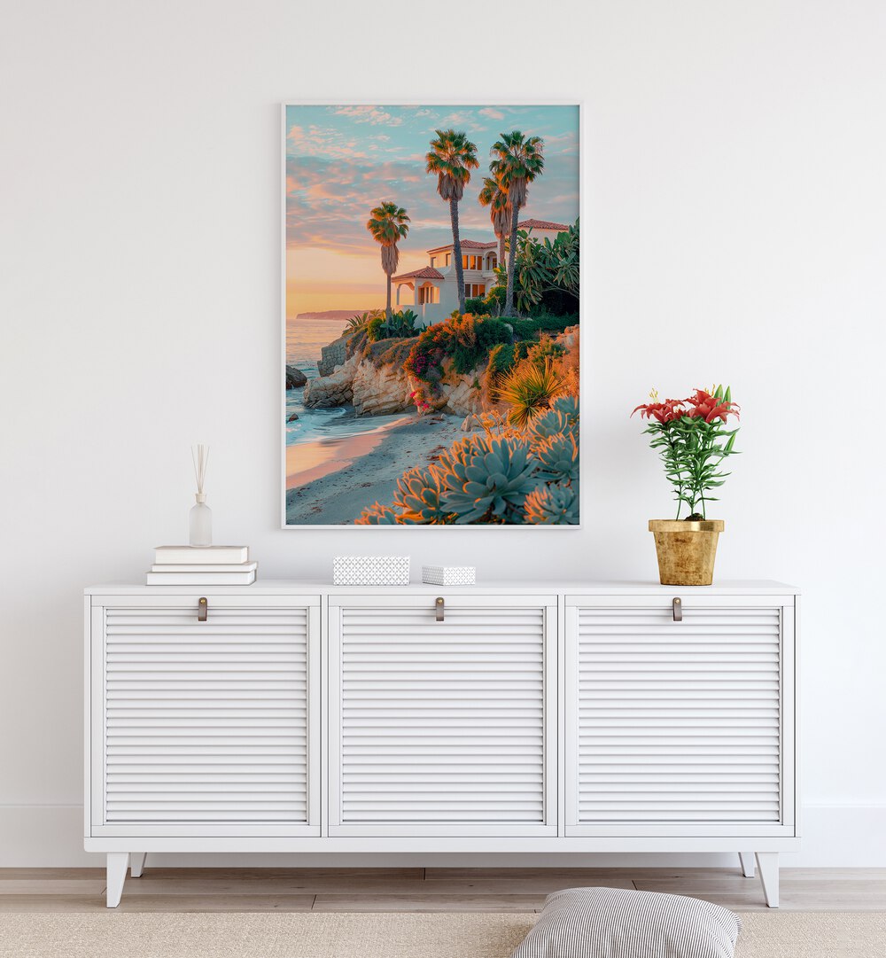 Vibrant LAGUNA SUNSET, BEACH PAINTINGS by Philippe Hugonnard, perfect for enhancing home decor with coastal charm.