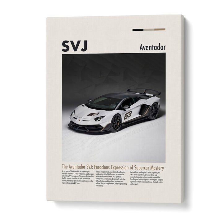 Lamborghini Aventador SVJ Car Posters Automotive Wall Art Prints in Gallery Wrap