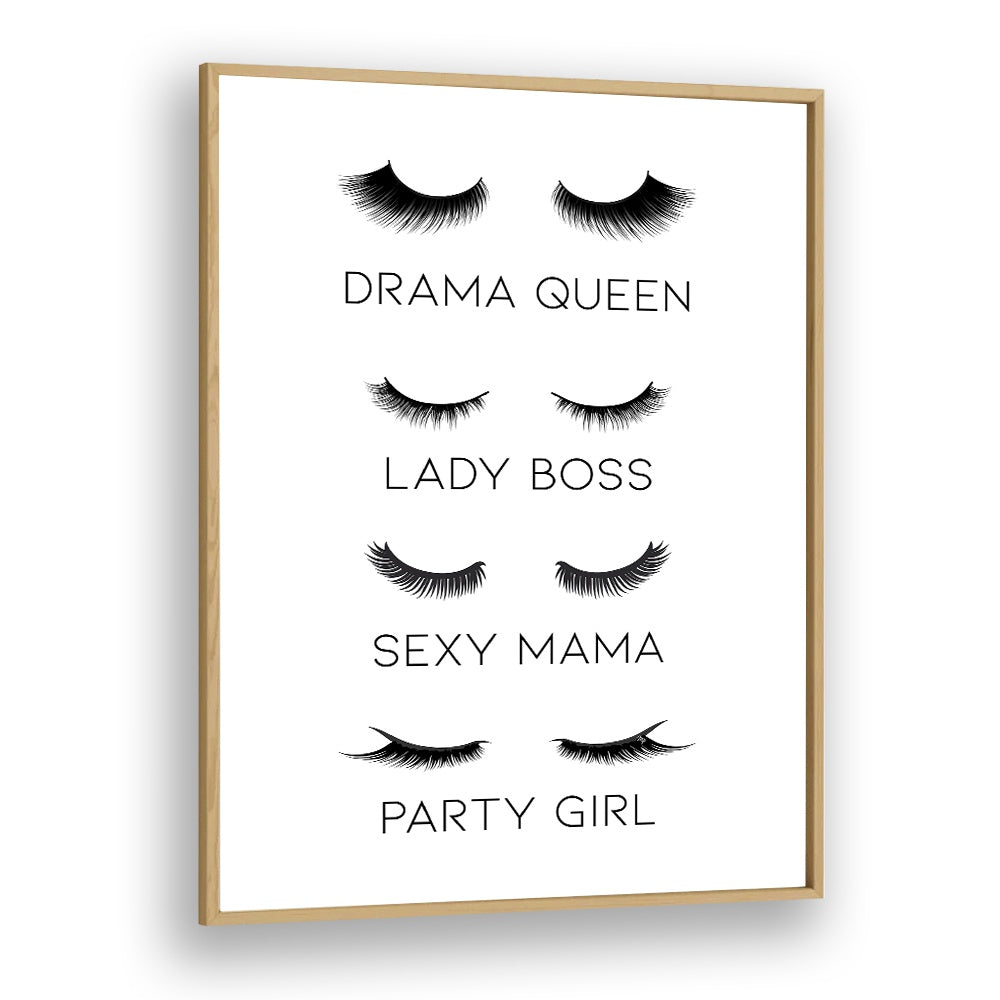 Lashes by Martina Fashion Paintings Fashion Posters in Oak Wood Plain Frame