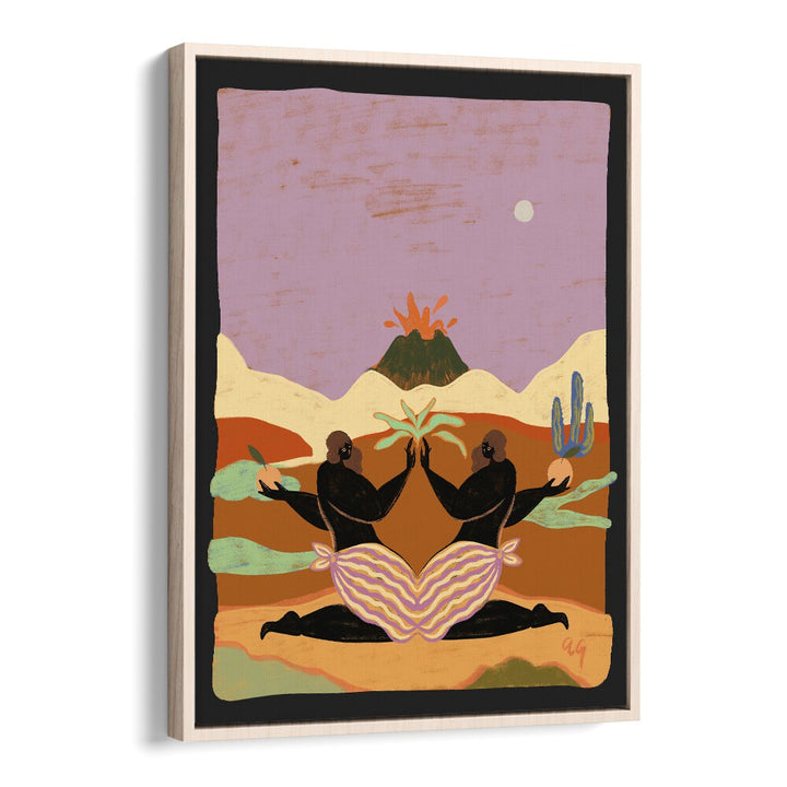 Lava By Arty Guava Wall Art Prints in Oak Wood Floater Frame