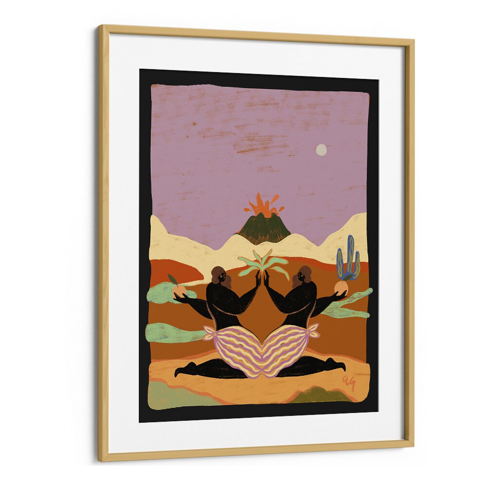 Lava By Arty Guava Wall Art Prints in Oak Wood Frame With Mount