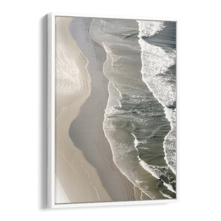 Layered Horizons Beach Prints Coastal Wall Art in White Floater Frame