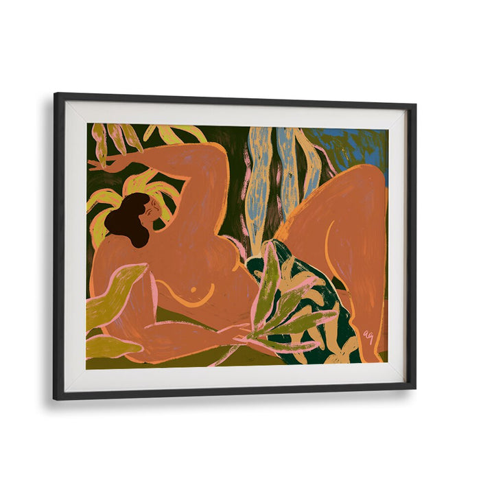 Lazy By Arty Guava Wall Art Prints in Black Frame With Mount