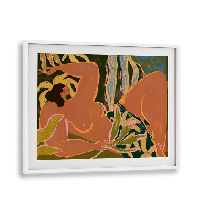 Lazy By Arty Guava Wall Art Prints in White Frame With Mount