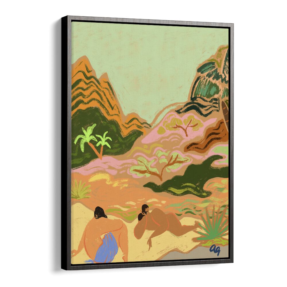 Lazy Day Sinnature By Arty Guava Wall Art Prints in Black Floater Frame