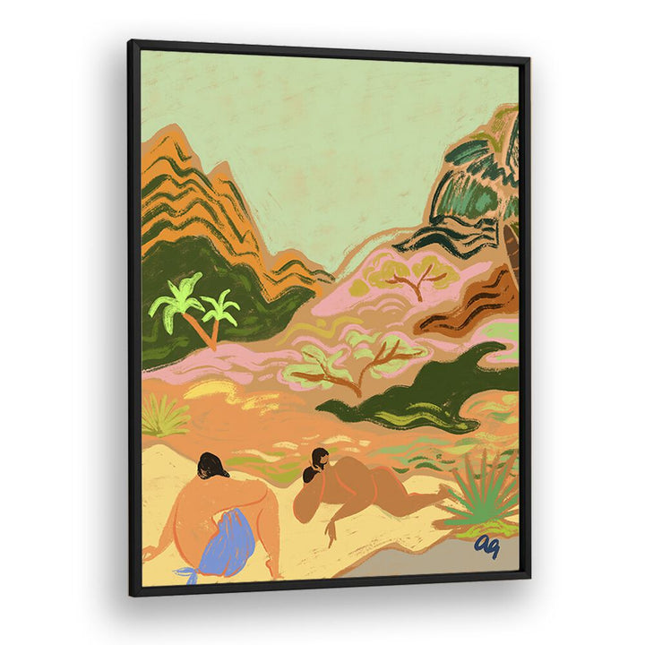 Lazy Day Sinnature By Arty Guava Wall Art Prints in Black Plain Frame