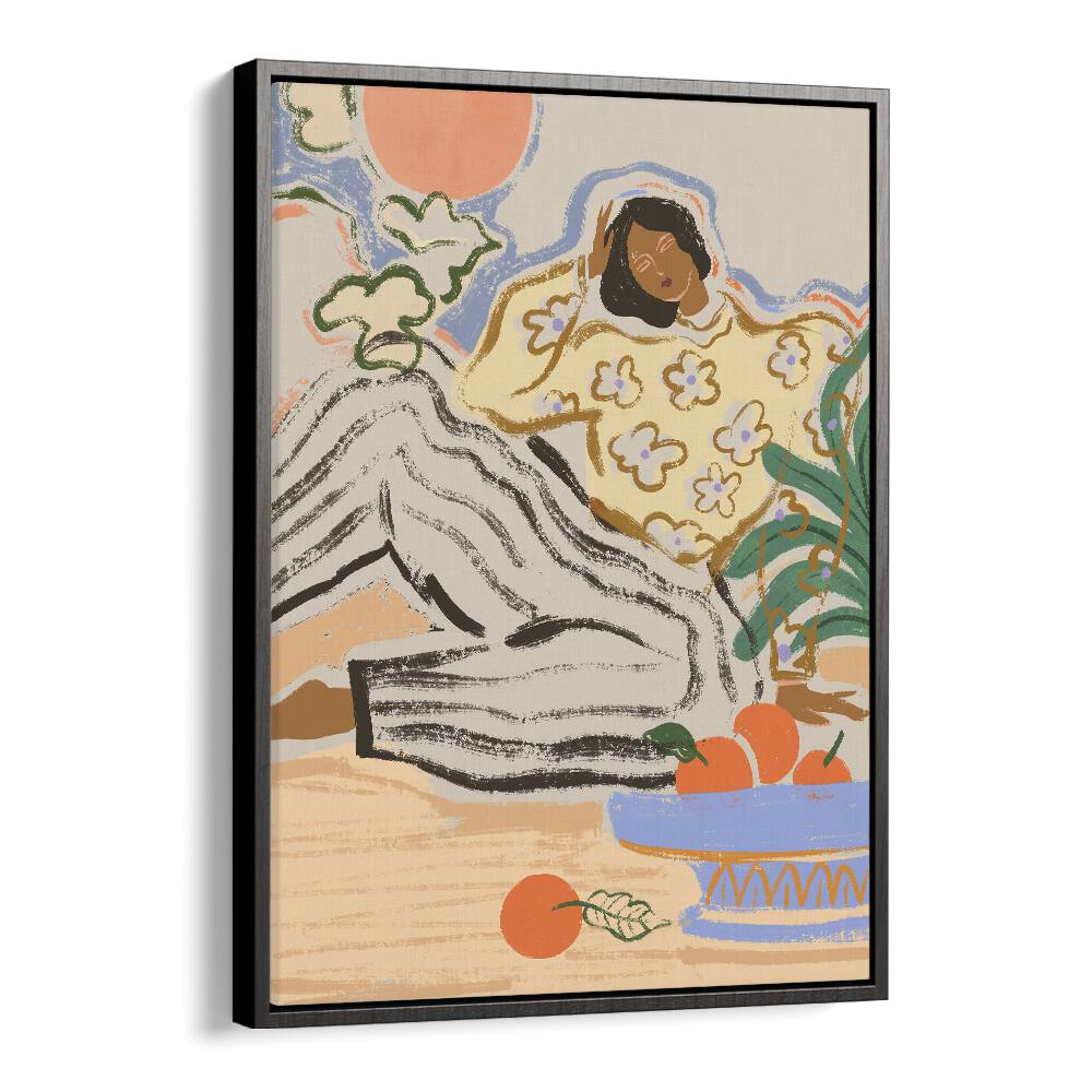 Lazy Days By Arty Guava Wall Art Prints in Black Floater Frame