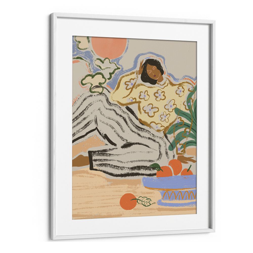 Lazy Days By Arty Guava Wall Art Prints in White Frame With Mount