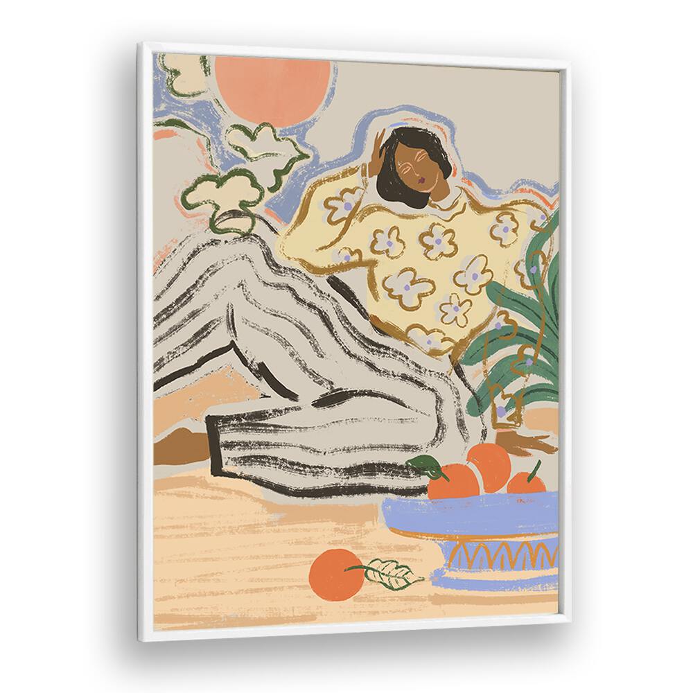 Lazy Days By Arty Guava Wall Art Prints in White Plain Frame