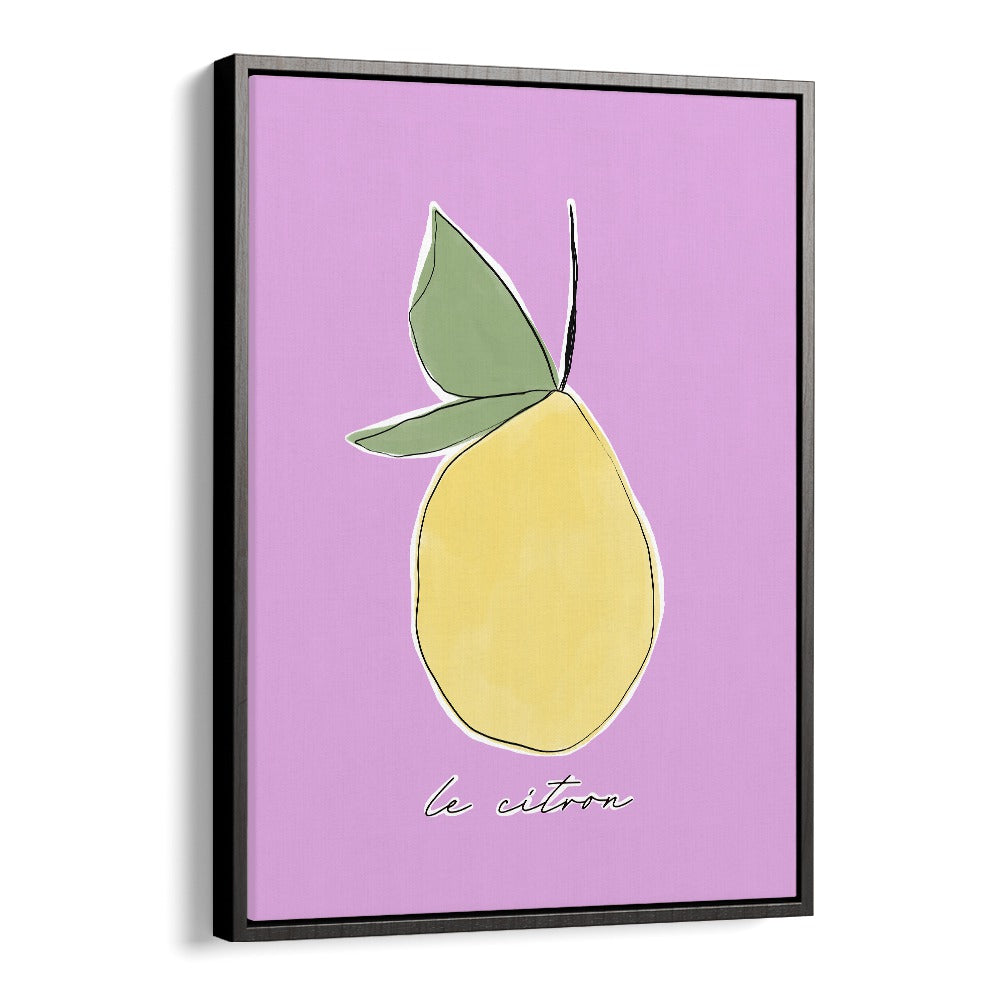 Le Citron by Uplus Me Studio Kitchen Art Prints Kitchen Posters in Black Floater Frame