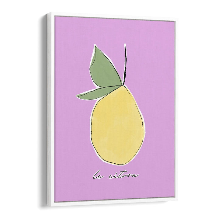 Le Citron by Uplus Me Studio Kitchen Art Prints Kitchen Posters in White Floater Frame