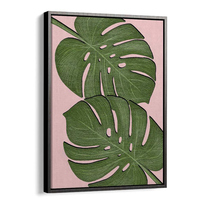 Leaves by Martina Botanical Art Prints in Black Floater Frame