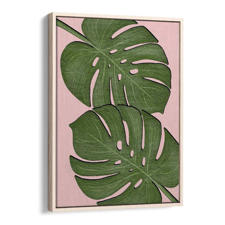 Leaves by Martina Botanical Art Prints in Oak Wood Floater Frame