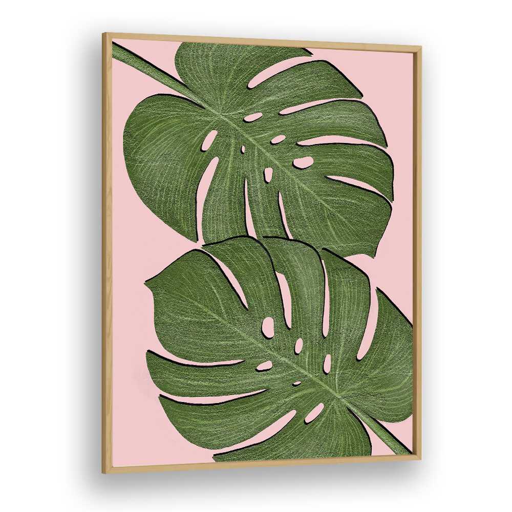 Leaves by Martina Botanical Art Prints in Oak Wood Plain Frame