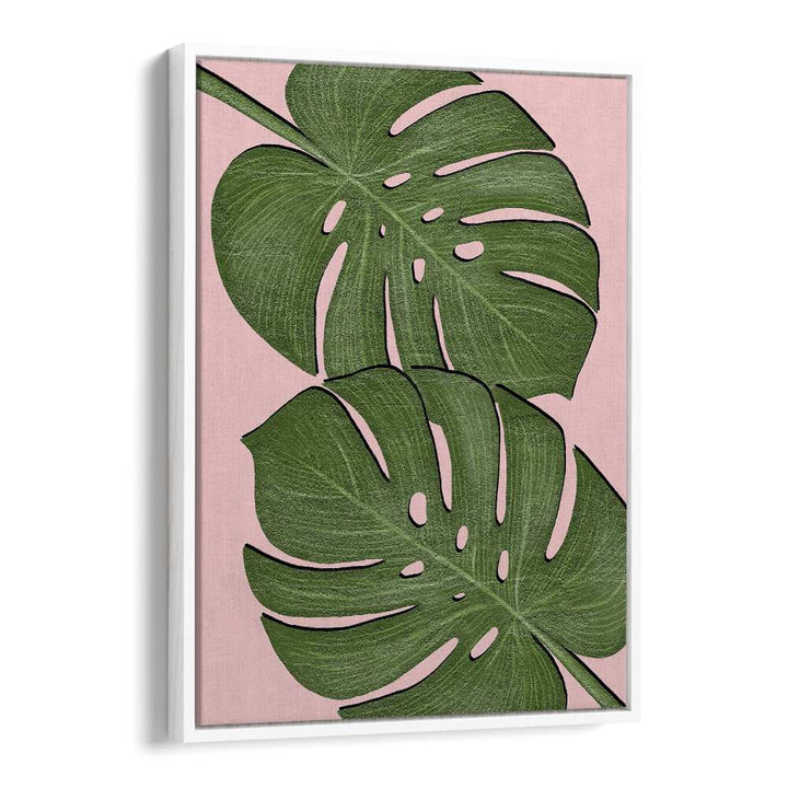 Leaves by Martina Botanical Art Prints in White Floater Frame