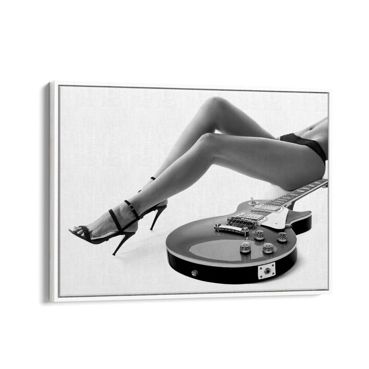 Leggy Les Paul by David Drake Fine Art Photography Fashion Photography in White Floater Frame