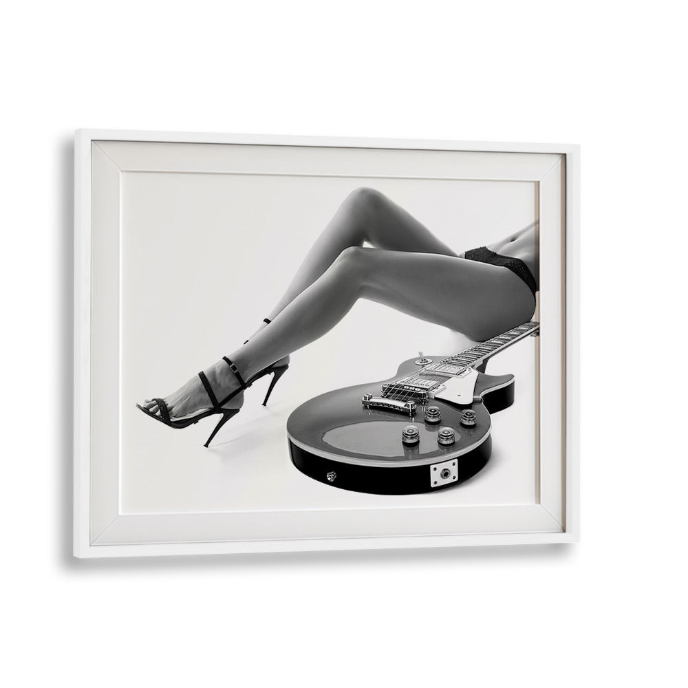 Leggy Les Paul by David Drake Fine Art Photography Fashion Photography in White Frame With Mount