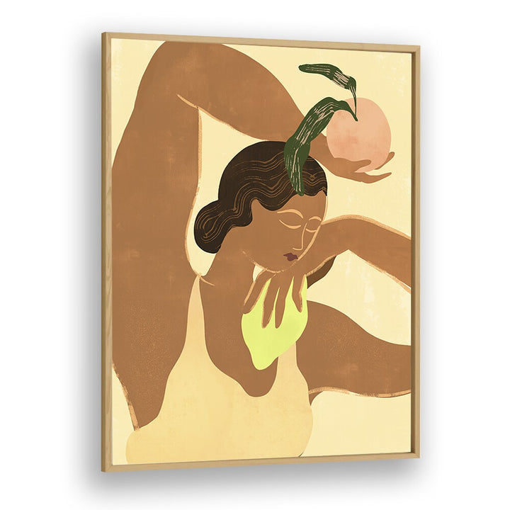 Lemon Apple By Arty Guava Wall Art Prints in Oak Wood Plain Frame