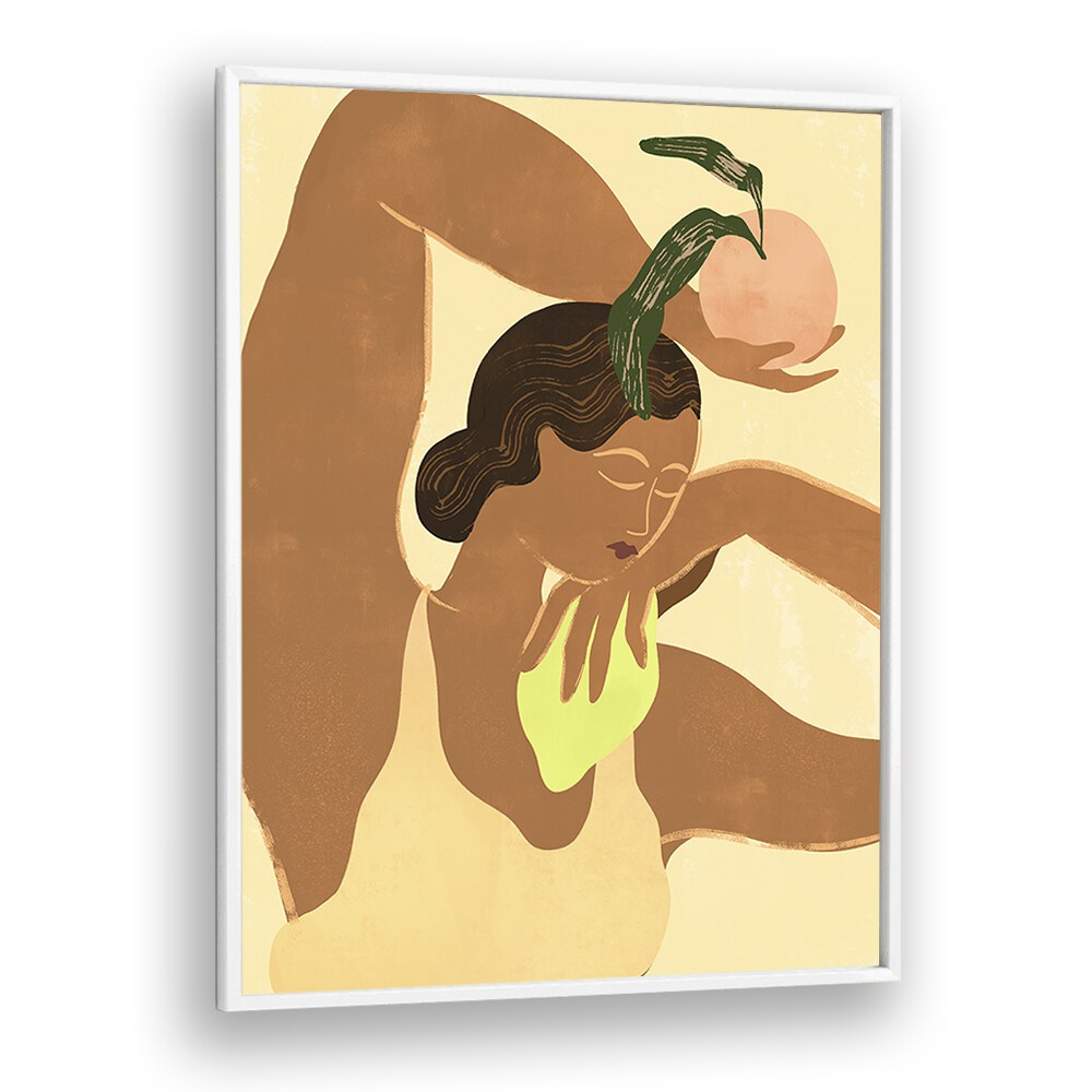 Lemon Apple By Arty Guava Wall Art Prints in White Plain Frame