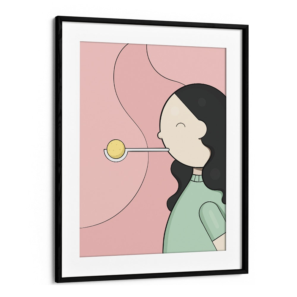 Lemon Race By Samridhi Sharma Gaming Posters in Black Frame With Mount