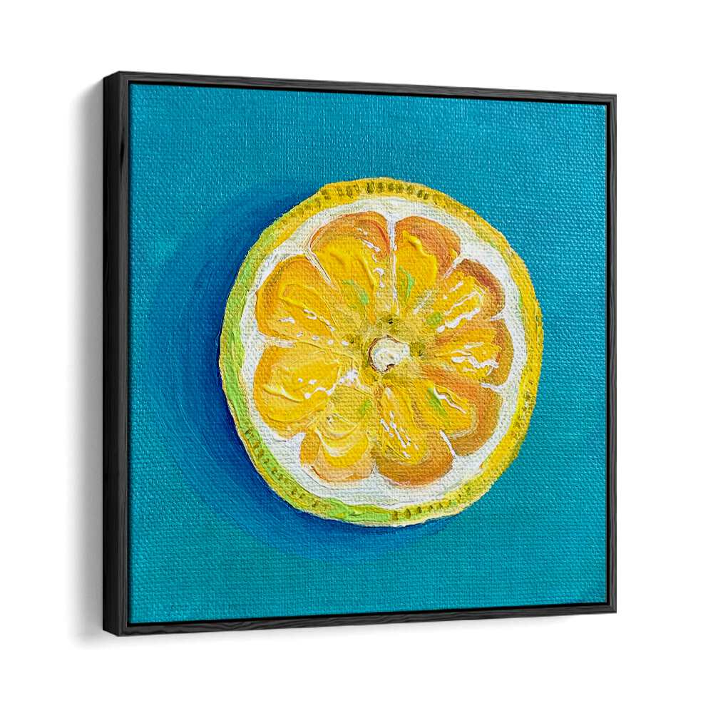 Lemon Slice By Key And Sea Creative Art Print in Black Floater Frame