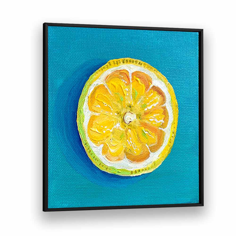 Lemon Slice By Key And Sea Creative Art Print in Black Plain Frame