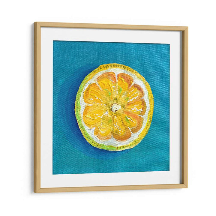 Lemon Slice By Key And Sea Creative Art Print in Oak Wood Frame With Mount