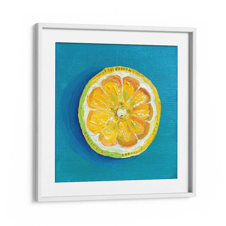 Lemon Slice By Key And Sea Creative Art Print in White Frame With Mount