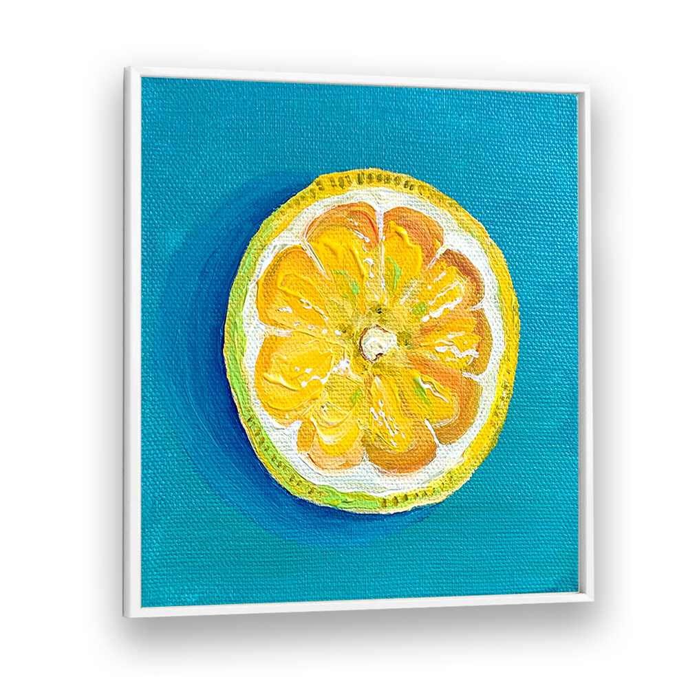 Lemon Slice By Key And Sea Creative Art Print in White Plain Frame