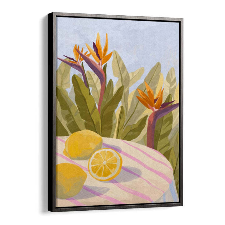 Lemon Twist By Goed Blauw Kitchen Art Prints in Black Floater Frame