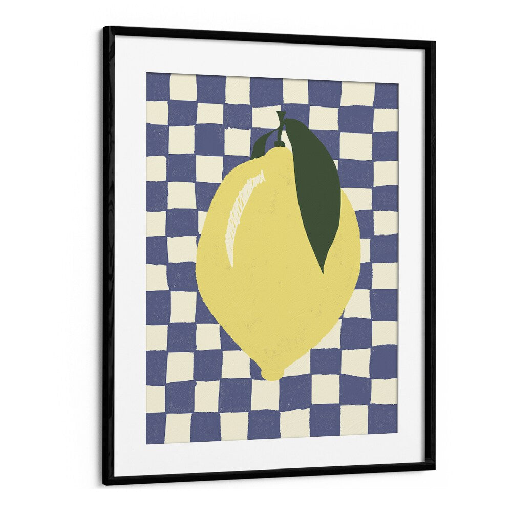 Lemon by Studio Dolci Kitchen Art Prints in Black Frame With Mount