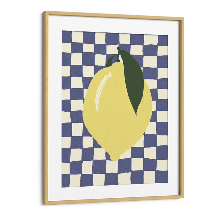 Lemon by Studio Dolci Kitchen Art Prints in Oak Wood Frame With Mount