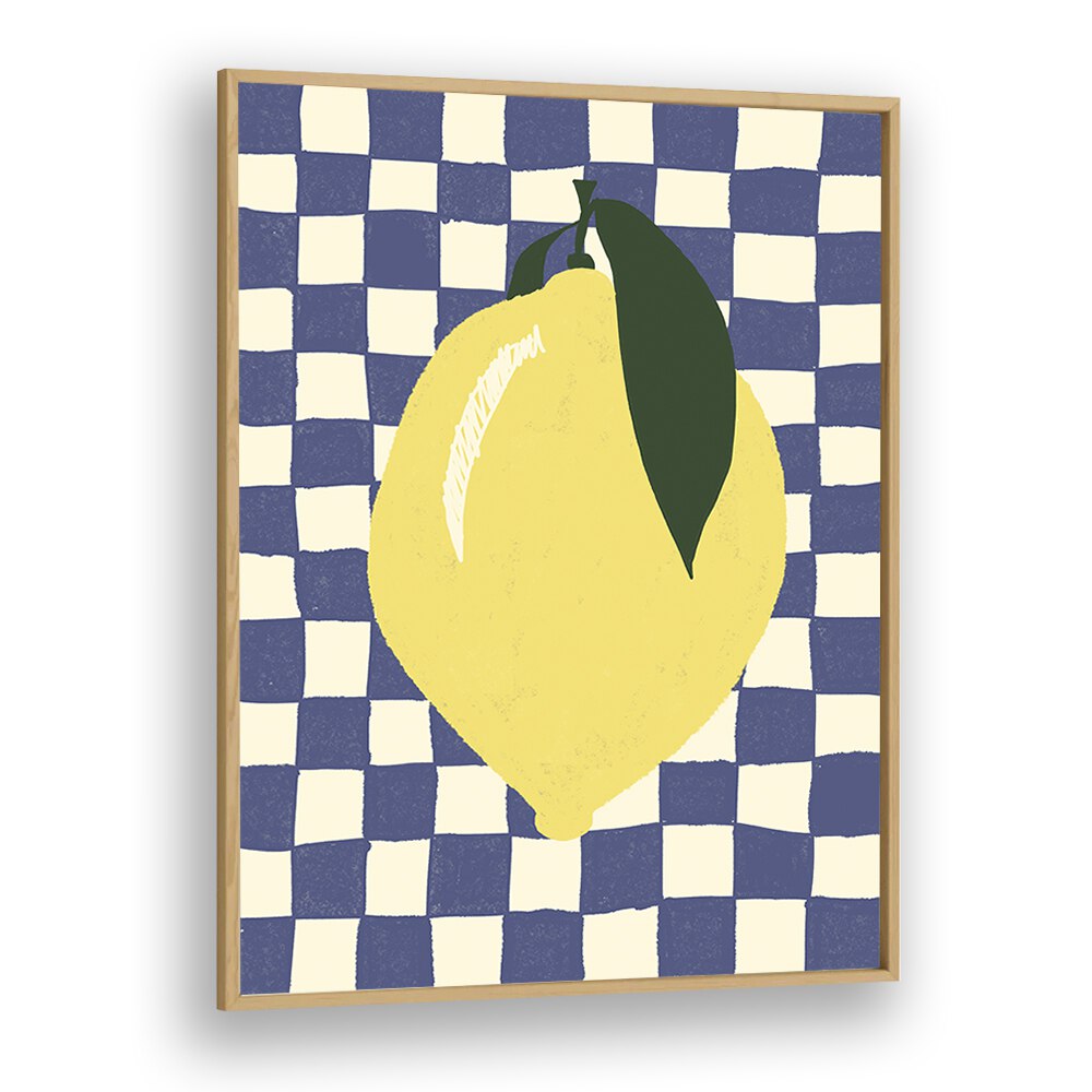 Lemon by Studio Dolci Kitchen Art Prints in Oak Wood Plain Frame