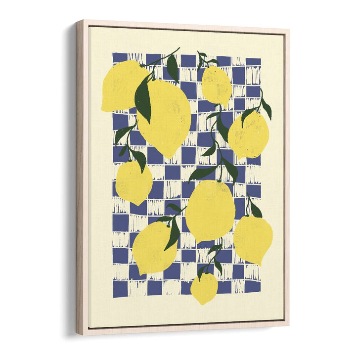 Lemons by Studio Dolci Kitchen Art Prints in Oak Wood Floater Frame