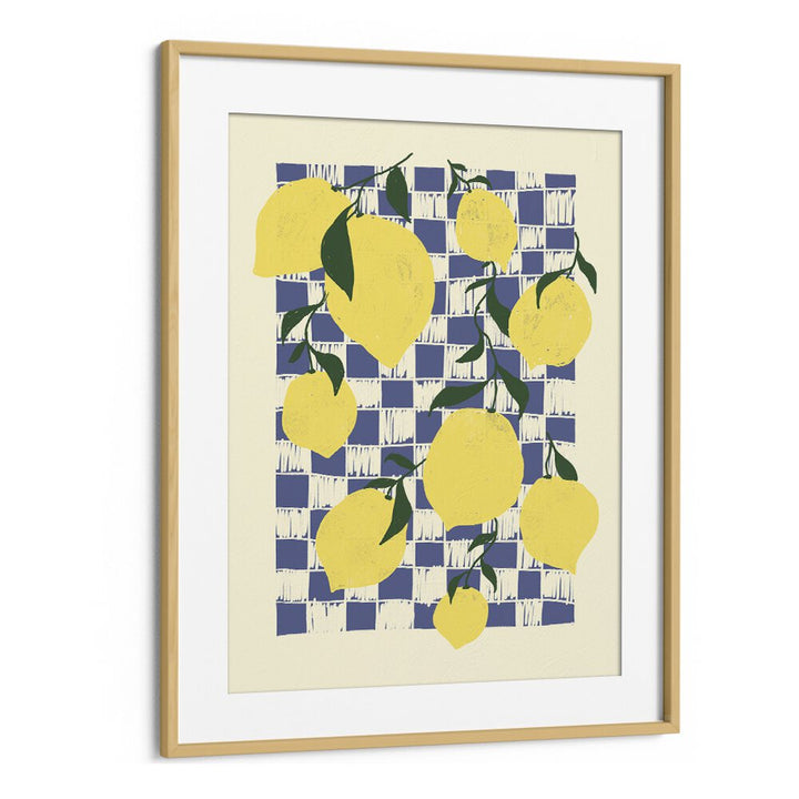 Lemons by Studio Dolci Kitchen Art Prints in Oak Wood Frame With Mount