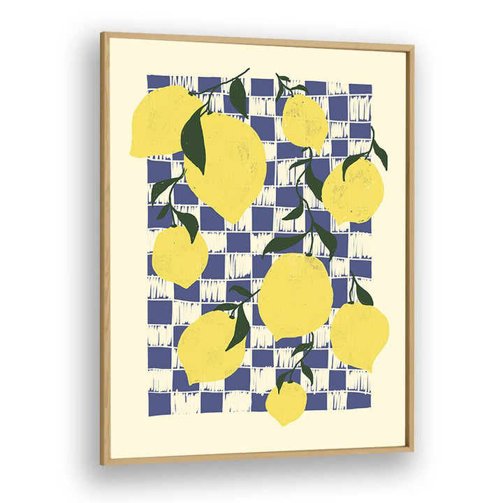 Lemons by Studio Dolci Kitchen Art Prints in Oak Wood Plain Frame