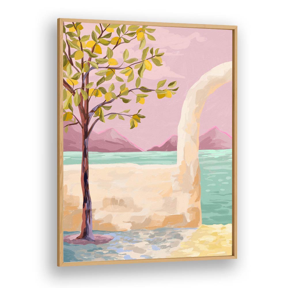 Lemontree By Goed Blauw Wall Art Prints in Oak Wood Plain Frame