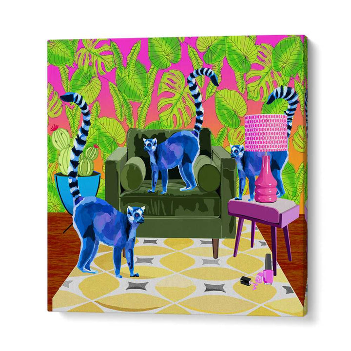 Lemurs in the House By Lynnda Rakos Pop Art Paintings Pop Art Prints in Gallery Wrap