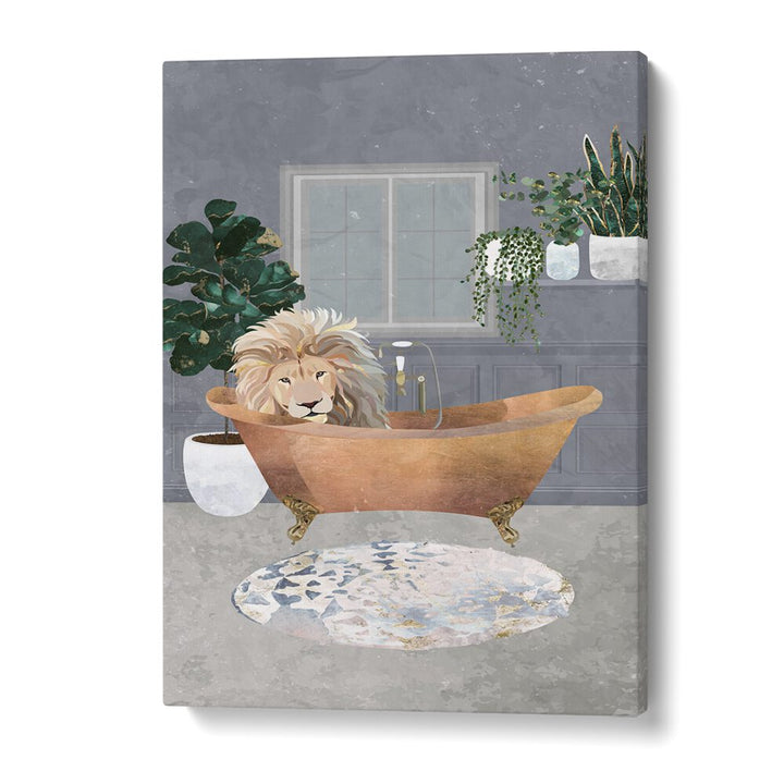 Leo Lion In Copper Bath  Kids Room Art in Gallery Wrap