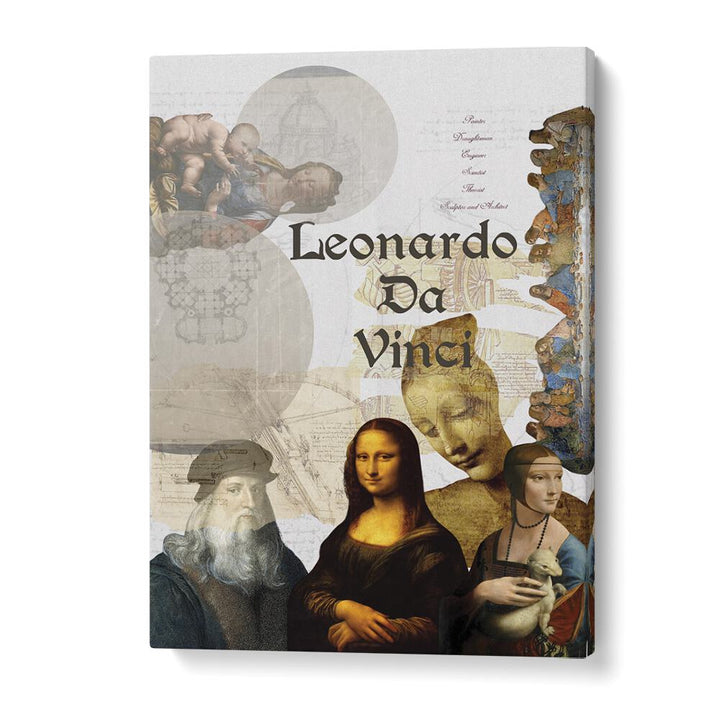 Leonardo Da Vinci By Grishma Korjani Artist Tribute Posters in Gallery Wrap