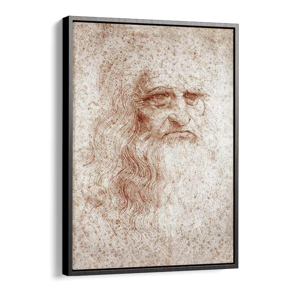 Leonardo Da Vinci Self Portrait 1512 Vintage Paintings in Black Floater Frame