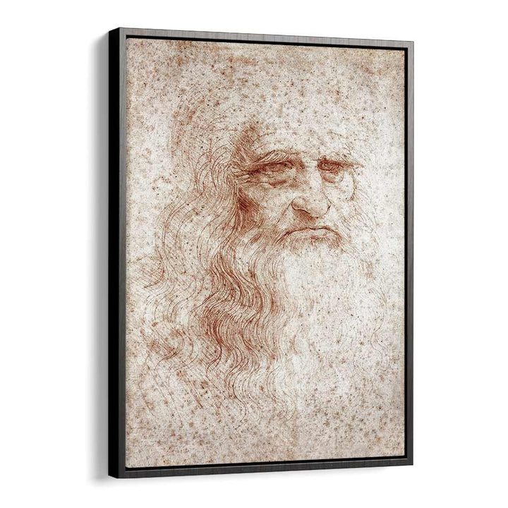 Leonardo Da Vinci Self Portrait 1512 Vintage Paintings in Black Floater Frame