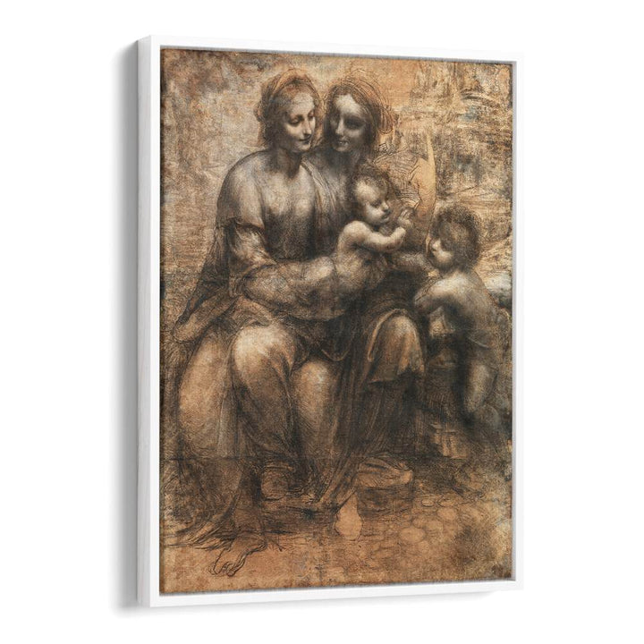 Leonardo Da Vincis The Leonardo Cartoon 1499–1500 Vintage Paintings in White Floater Frame